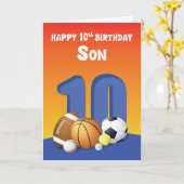 Carte Son 10e anniversaire des balles de sport (Fleur jaune)