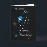 Carte Son 22ème Anniversaire Star Inspirational Bleu & N<br><div class="desc">Quand votre fils aura bientôt vingt-deux ans,  alors vous devez lire cette carte dès aujourd'hui afin que vous puissiez le lui remettre une fois que son jour de célébration arrive enfin. Prends une copie maintenant !</div>