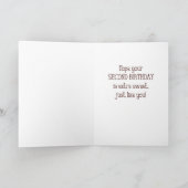 Carte Son 2e anniversaire, 2 sur le gâteau bleu doux (Intérieur)