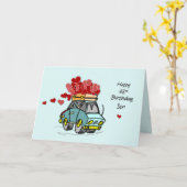 Carte Son 38e anniversaire de voiture Chargement de coeu (Fleur jaune)