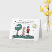 Carte Son 45e anniversaire Chiffres de bâton humoristiqu (Fleur jaune)