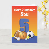 Carte Son 5e anniversaire des balles de sport (Fleur jaune)