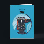 Carte Son 7e Birthday Train, Little Boy, Blue<br><div class="desc">Seven happy years have passed and now it's time to celebrate. Surprise Son on his 7th Birthday with this wonderful illustration in red,  white,  blue and black colors. Boys love vehicles and your little one will love to receive your best wishes with this train.</div>