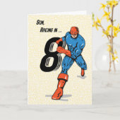 Carte Son 8e anniversaire Superhero (Fleur jaune)