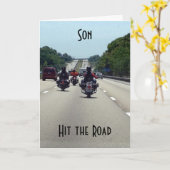 CARTE **SON** A FRAPPÉ LA ROUTE=MOTORCYCLE ANNIVERSAIRE (Fleur jaune)