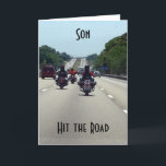 CARTE **SON** A FRAPPÉ LA ROUTE=MOTORCYCLE ANNIVERSAIRE<br><div class="desc">Quelle CARTE AMUSANTE envoyer à **VOTRE FILS** À SON ANNIVERSAIRE! ! !</div>