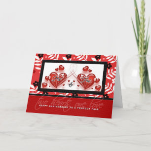 Carte Son anniversaire avec son couple gay de deux Coeur
