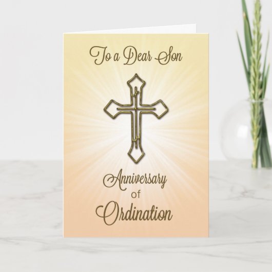Carte Son Anniversaire de l'Ordination avec Cross Starbu (Devant)