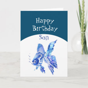 Carte Son Anniversaire Voeux (Poissons) Vraiment Amusant