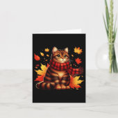 Carte Son Automne Yall Cat Leaf Fall Tree Bonjour Automn (Devant)