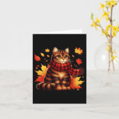 Carte Son Automne Yall Cat Leaf Fall Tree Bonjour Automn (Fleur jaune)