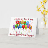 CARTE ***SON*** AVEZ UN ANNIVERSAIRE AMUSANT ET HEUREUX (Fleur jaune)