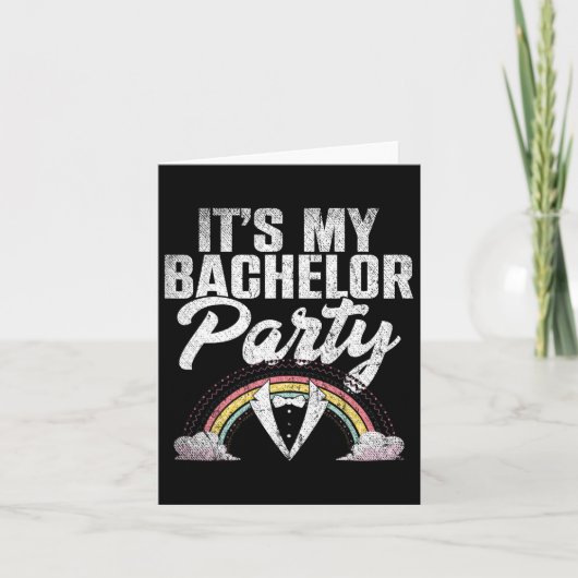 Carte Son Bachelor Party Rainbow Groom Funny Bachelor (Devant)