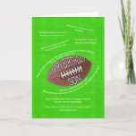 Carte Son Birthday, les joues de foot<br><div class="desc">Des joues de foot pour un jour. A football field with a thrown football football and lots of terrible football jokes.  A football player or a fan will get a huge kick out of this card ! Copyright Norma Cornes.</div>