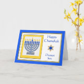 Carte Son Chanukah Menorah contemporaine (Fleur jaune)
