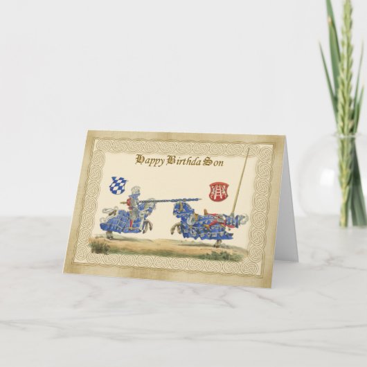 Carte Son Chevalier médiéval Jousting en pleine barque e (Devant)