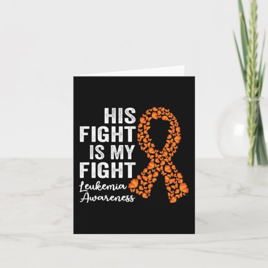 Carte Son combat est mon combat orange soutien Leukemia (Devant)