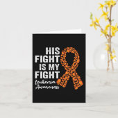 Carte Son combat est mon combat orange soutien Leukemia (Fleur jaune)