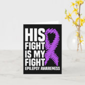 Carte Son Combat Est Mon Combat Purple Ribbon Epilepsie  (Fleur jaune)