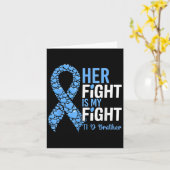 Carte Son combat est mon combat T1d Frère Diabète de typ (Fleur jaune)