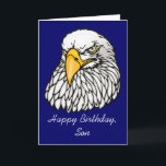 Carte Son dans le Birthday<br><div class="desc">If your son is fighting for your country and is having a birthday away from home, this father to his son card is idéal. DESIGN - A close up vector illustration of the face of a bientôt eagle, has the words "Happy Birthday, Son" below it and a meaningful message inside,...</div>