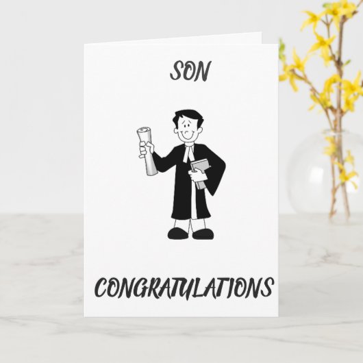 CARTE ***SON** DEVIENT AVOCAT SI FIER (Fleur jaune)