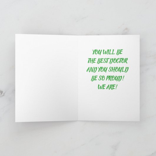 CARTE ***SON** DEVIENT MÉDECIN SI FIER (Intérieur)