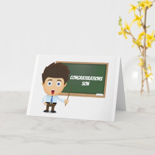 CARTE **SON** DEVIENT UN "ENSEIGNANT" FÉLICITATION (Fleur jaune)