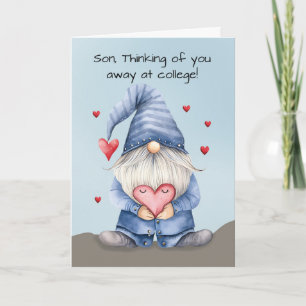 Carte Son en chemin à l'université Valentine Funny Gnome