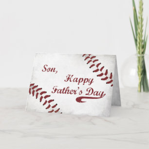 Carte Son Fête des pères Grand Grunge Baseball, Sport