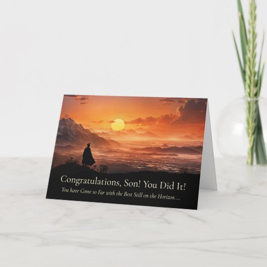 Carte Son Graduation Inspirational Cap and Gown  (Devant)