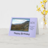 Carte Son Happy Birthday - Mountain top (Fleur jaune)