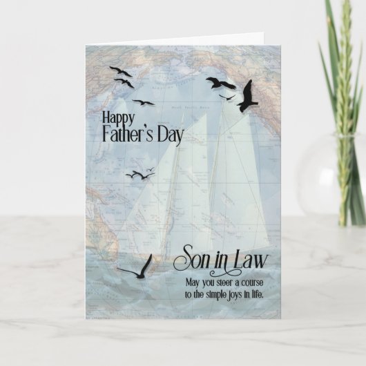 Carte Son in Law on Father's Day Sailing the Seas Card (Devant)