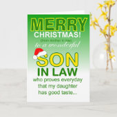 Carte Son in law proves daughter's good taste Christmas (Fleur jaune)