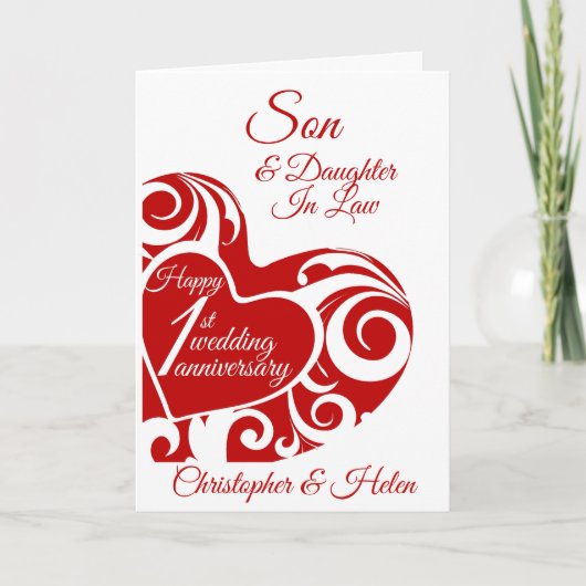 Carte Son Joyeux 1er anniversaire de Mariage (Devant)