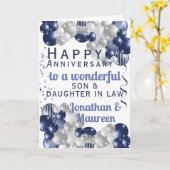 Carte Son Joyeux Anniversaire Bleu Balloon (Fleur jaune)