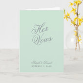 Carte Son livre de vœux de mariage simple vert menthe Vo (Fleur jaune)