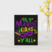 Carte Son Mardi Gras Yall perles Masque Jester Casquette (Fleur jaune)