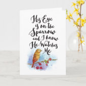 Carte Son oeil est sur le moineau (Fleur jaune)