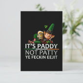 Carte Son paddy pas patty ye feckin eejit (Debout devant)