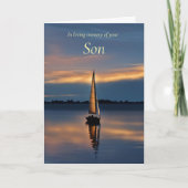 Carte Son Sympathy with Serene Seascape Sailboat (Devant)