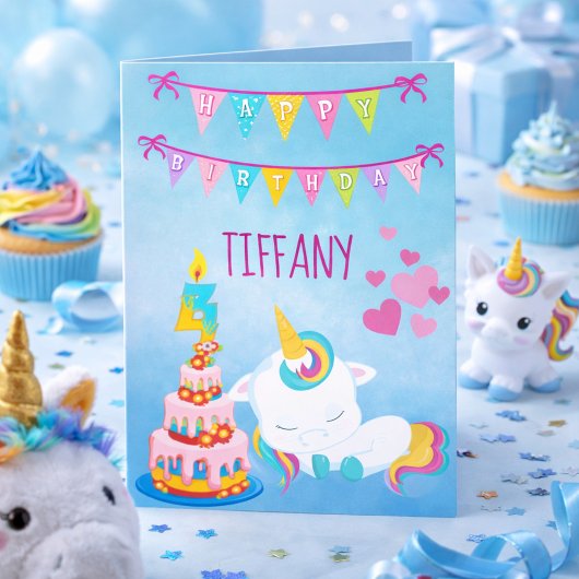 Carte Son Unicorn Magique 4e anniversaire