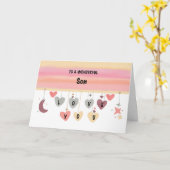 Carte Son Valentine Love Hearts Moon Stars (Fleur jaune)