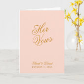 Carte Son Vows Blush Pink Simple Vow Book Mariage (Fleur jaune)