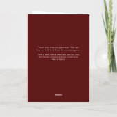 Carte Son Vows Card Mini Script Maroon (Dos)