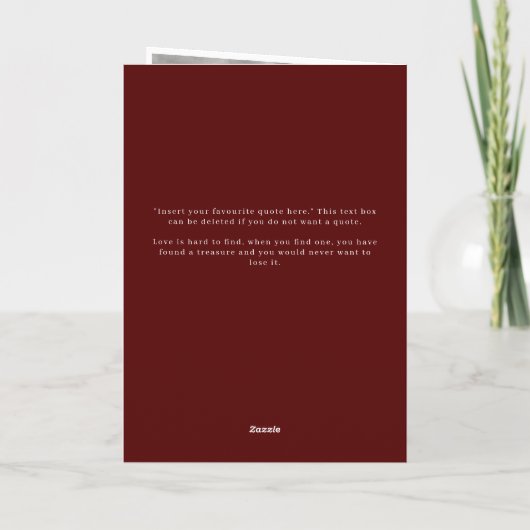 Carte Son Vows Card Mini Script Maroon (Dos)