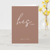 Carte Son Vows Card Minimalist Script Vows Dusty Rose (Fleur jaune)