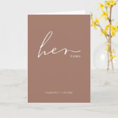 Carte Son Vows Card Minimalist Script Vows Dusty Rose (Fleur jaune)