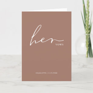 Carte Son Vows Card Minimalist Script Vows Dusty Rose