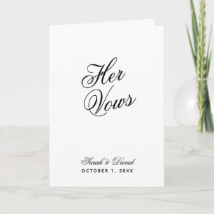 Carte Son Vows Minimaliste Simple Mariage Vow Book